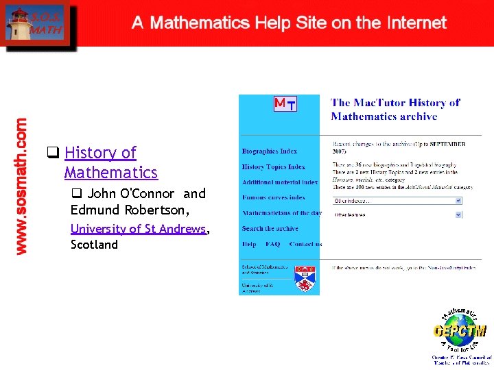 q History of Mathematics q John O'Connor and Edmund Robertson, University of St Andrews,