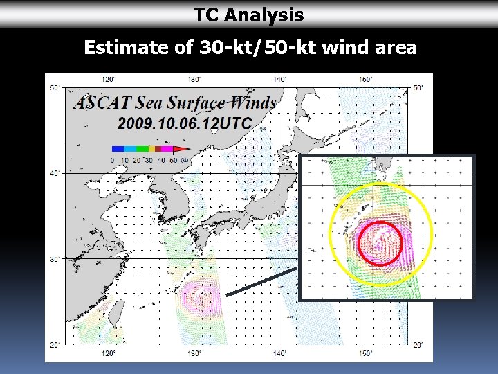 TC Analysis Estimate of 30 -kt/50 -kt wind area 