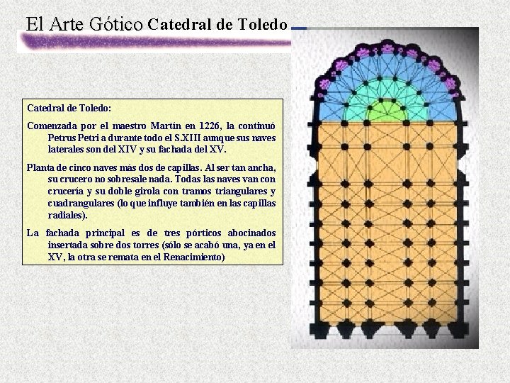 El Arte Gótico Catedral de Toledo: Comenzada por el maestro Martín en 1226, la