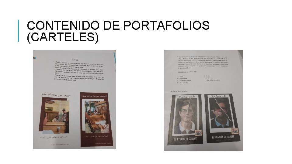 CONTENIDO DE PORTAFOLIOS (CARTELES) 