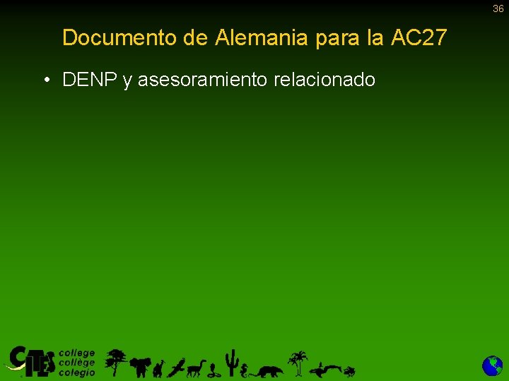 36 Documento de Alemania para la AC 27 • DENP y asesoramiento relacionado 