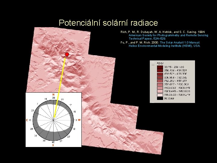 Potenciální solární radiace Rich, P. M. , R. Dubayah, W. A. Hetrick, and S.