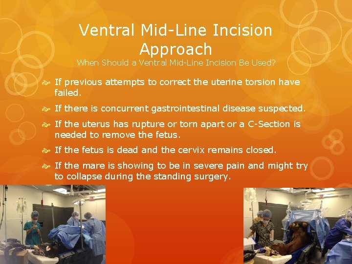 Ventral Mid-Line Incision Approach When Should a Ventral Mid-Line Incision Be Used? If previous