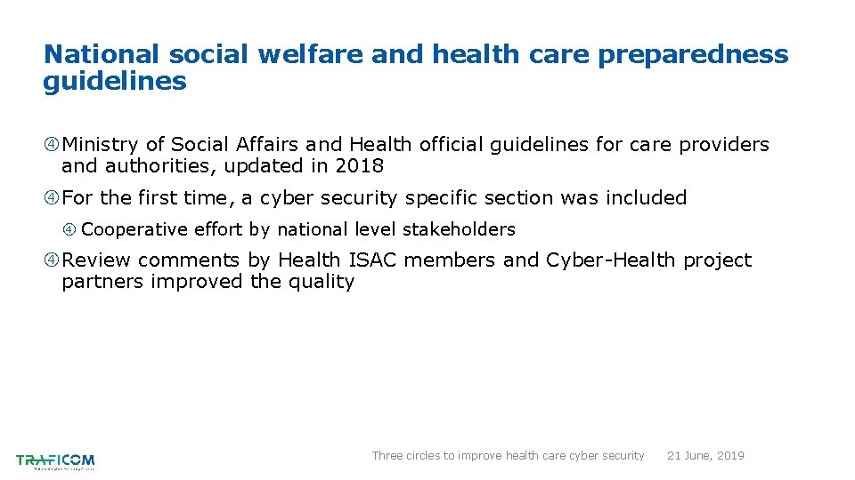 National social welfare and health care preparedness guidelines Ministry of Social Affairs and Health