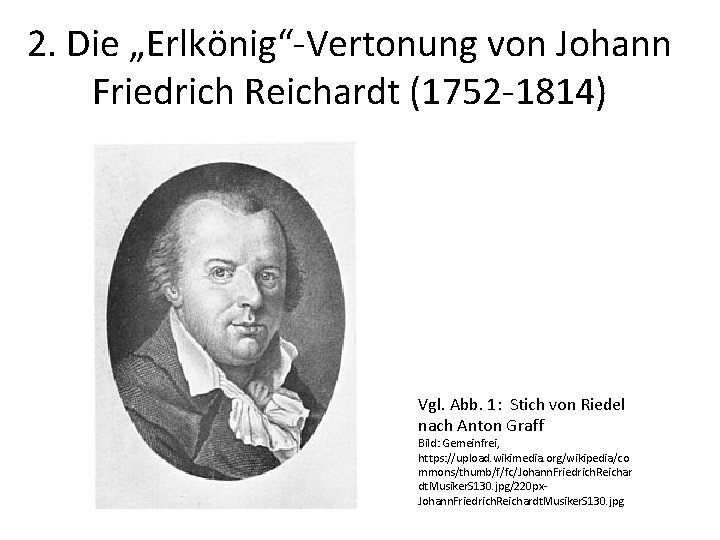 2. Die „Erlkönig“-Vertonung von Johann Friedrich Reichardt (1752 -1814) Vgl. Abb. 1: Stich von