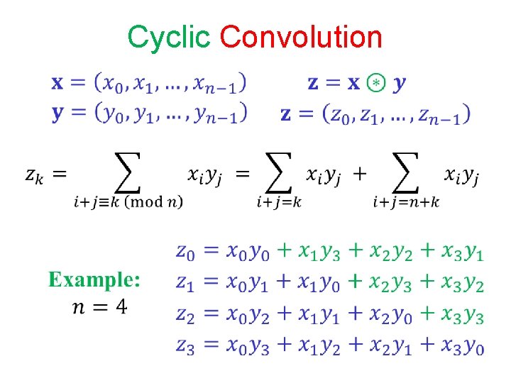 Cyclic Convolution Cyclic Convolution