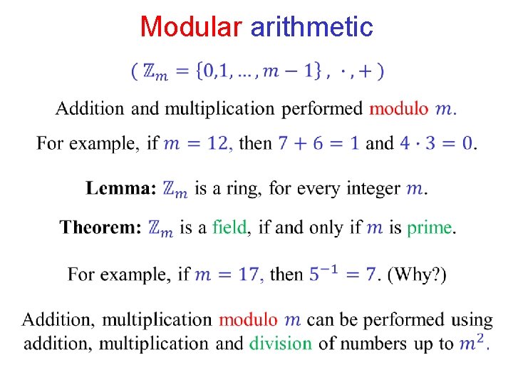 Modular arithmetic Modular arithmetic