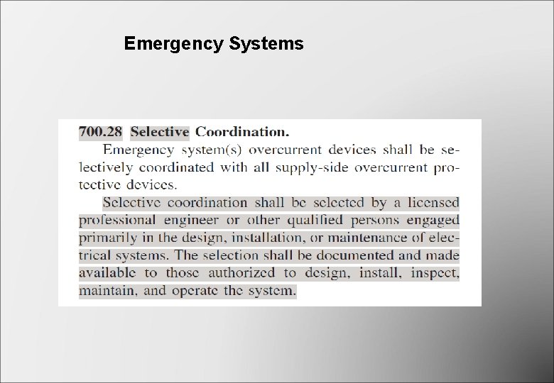 Emergency Systems Emergency Systems