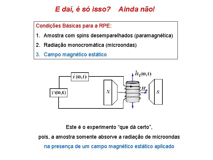 E daí, é só isso? Ainda não! Condições Básicas para a RPE: 1. Amostra