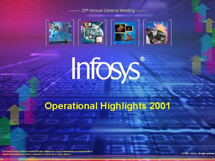 ---- 20 th Annual General Meeting ---- Operational Highlights 2001 All brand names, product