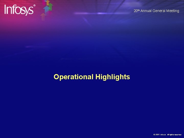 20 th Annual General Meeting Operational Highlights © 2001 Infosys All rights reserved 