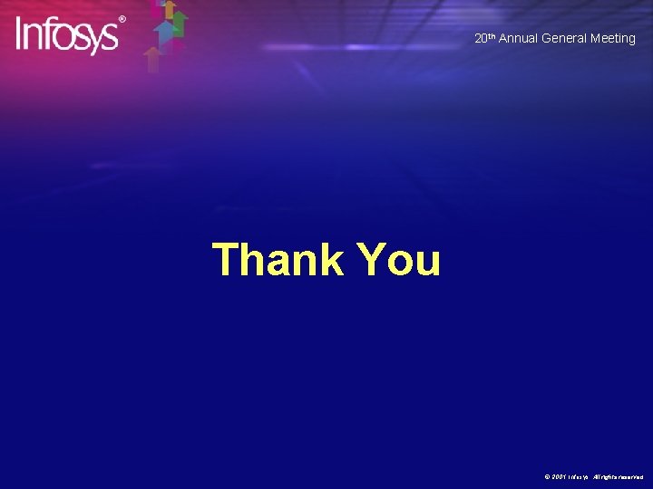 20 th Annual General Meeting Thank You © 2001 Infosys All rights reserved 