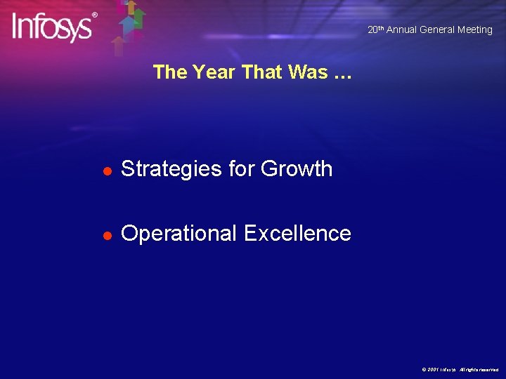 20 th Annual General Meeting The Year That Was … l Strategies for Growth
