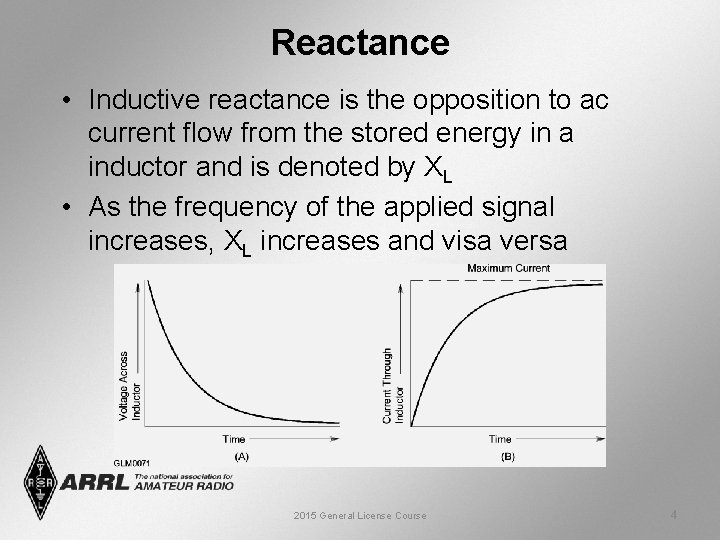 Reactance • Inductive reactance is the opposition to ac current flow from the stored