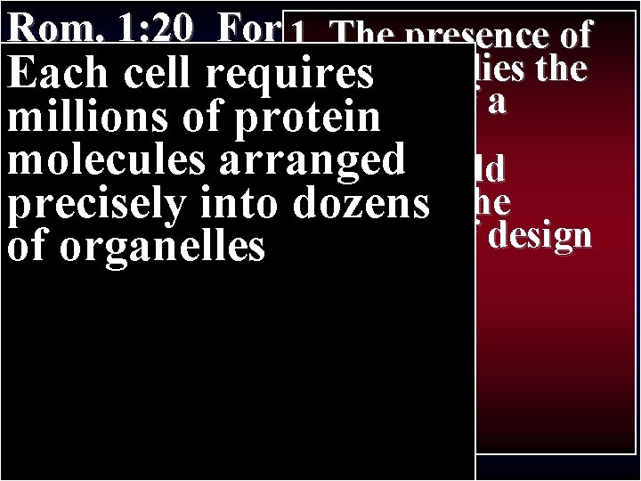 Rom. 1: 20 For 1. since creation Thethe presence of Paul’s First Journey II