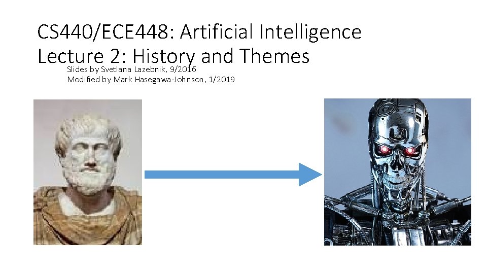 CS 440/ECE 448: Artificial Intelligence Lecture 2: History and Themes Slides by Svetlana Lazebnik,