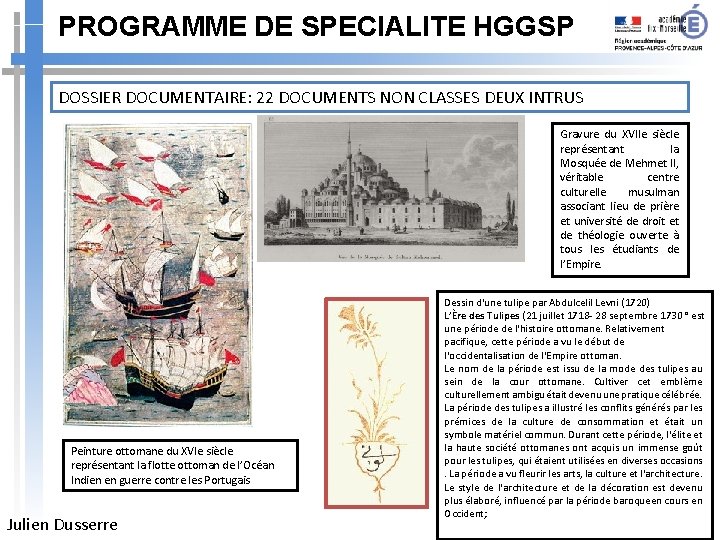 PROGRAMME DE SPECIALITE HGGSP DOSSIER DOCUMENTAIRE: 22 DOCUMENTS NON CLASSES DEUX INTRUS Gravure du