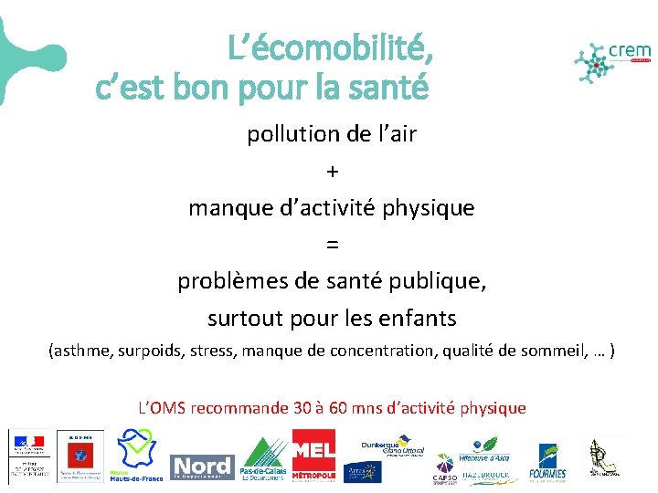 L’écomobilité, c’est bon pour la santé pollution de l’air + manque d’activité physique =