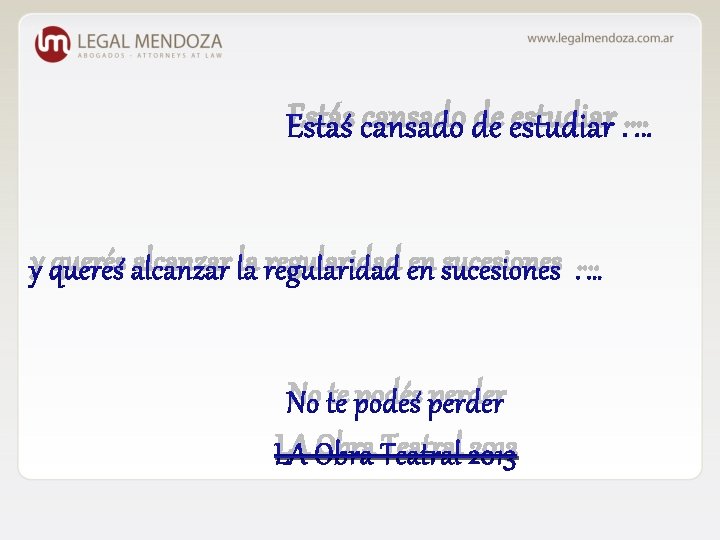 Estás cansado de estudiar …. y querés alcanzar la regularidad en sucesiones …. No