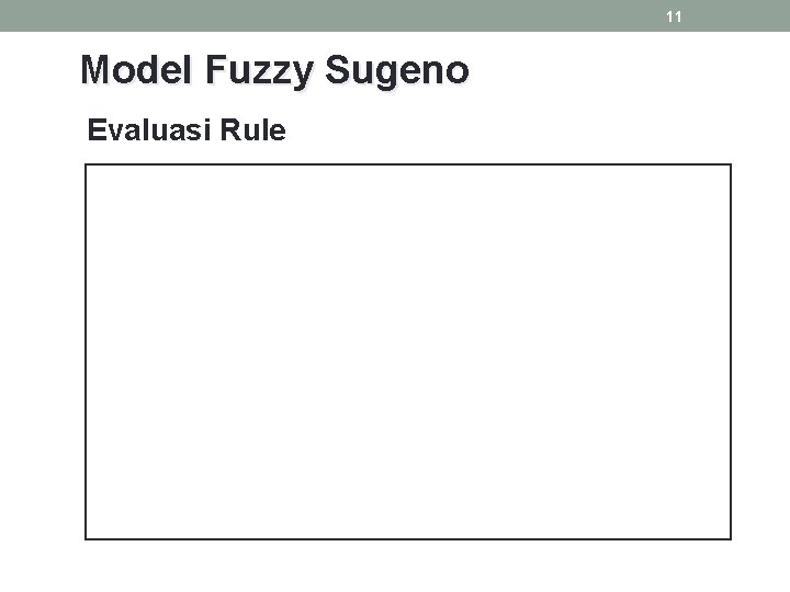 11 Model Fuzzy Sugeno Evaluasi Rule 