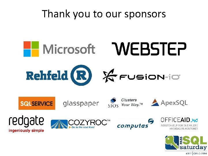 Thank you to our sponsors 