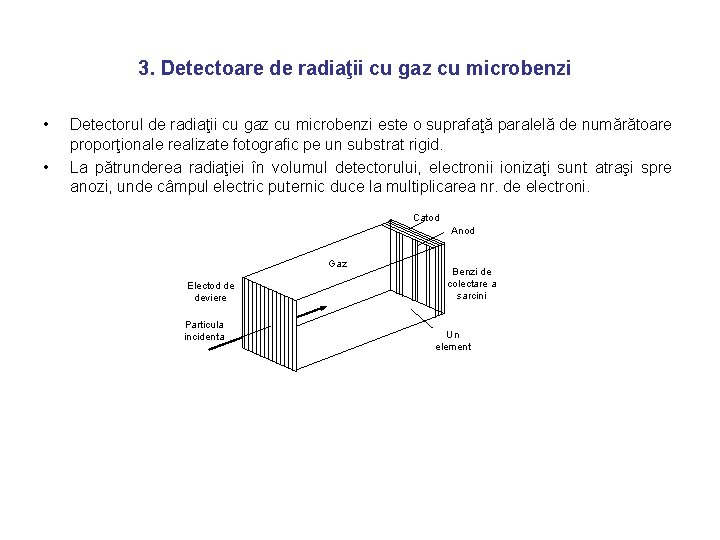 3. Detectoare de radiaţii cu gaz cu microbenzi • • Detectorul de radiaţii cu