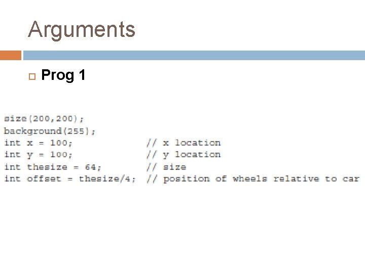 Arguments Prog 1 