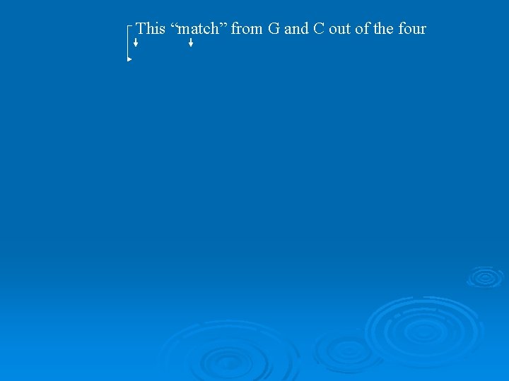 This “match” from G and C out of the four 
