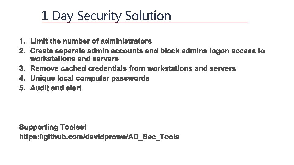 1 Day Security Solution 