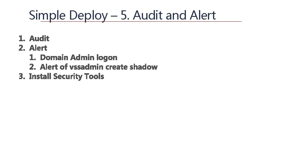 Simple Deploy – 5. Audit and Alert 