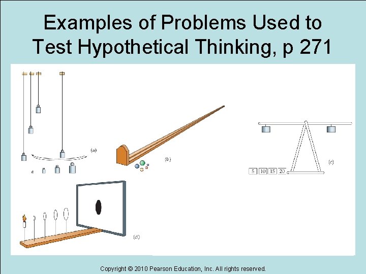 Examples of Problems Used to Test Hypothetical Thinking, p 271 Copyright © 2010 Pearson