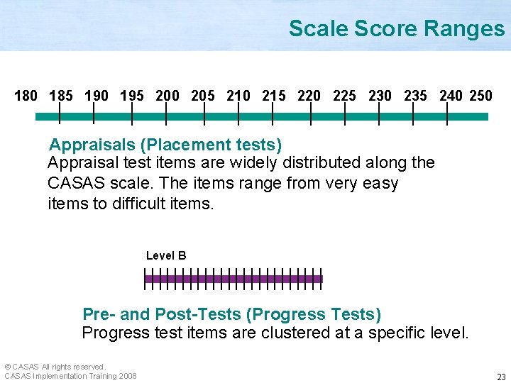 Scale Score Ranges 180 185 190 195 200 205 210 215 220 225 230