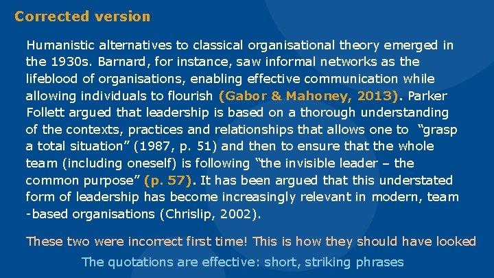 Corrected version Humanistic alternatives to classical organisational theory emerged in the 1930 s. Barnard,