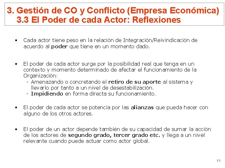 3. Gestión de CO y Conflicto (Empresa Económica) 3. 3 El Poder de cada