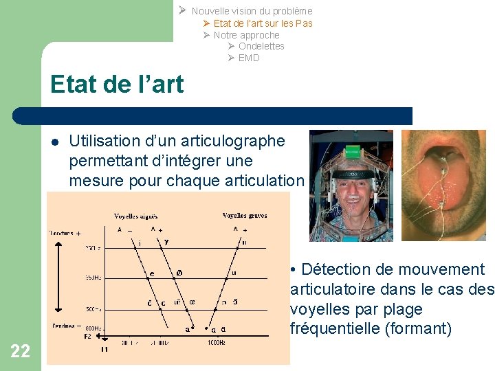 Ø Nouvelle vision du problème Ø Etat de l’art sur les Pas Ø Notre