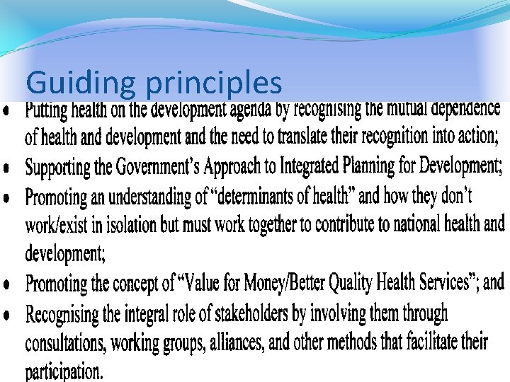 Guiding principles 