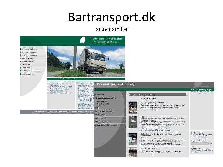 Bartransport. dk arbejdsmiljø 