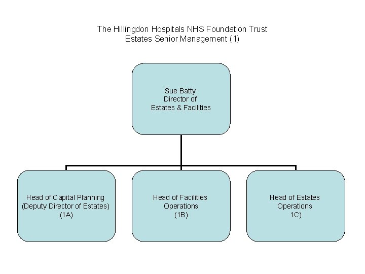The Hillingdon Hospitals NHS Foundation Trust Estates Senior Management (1) Sue Batty Director of