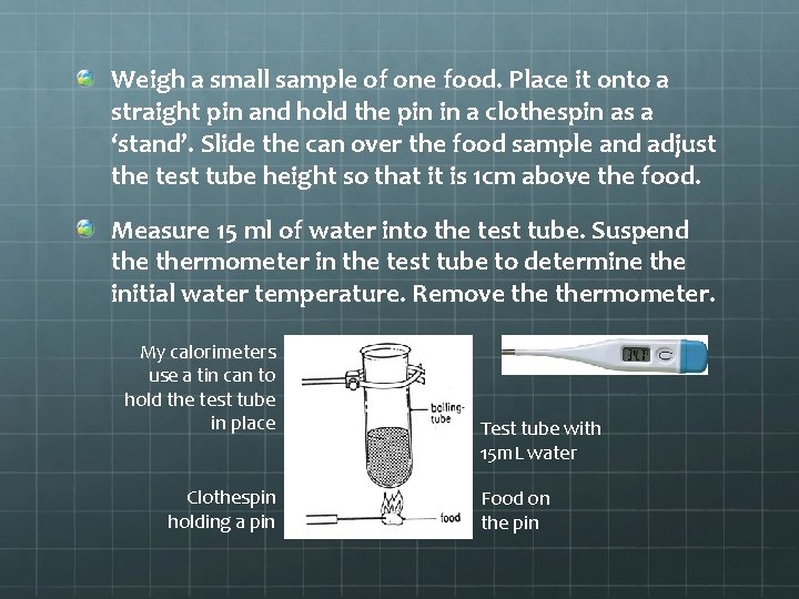 Calorimetry Lab Integrated Science H INTRODUCTION All foods