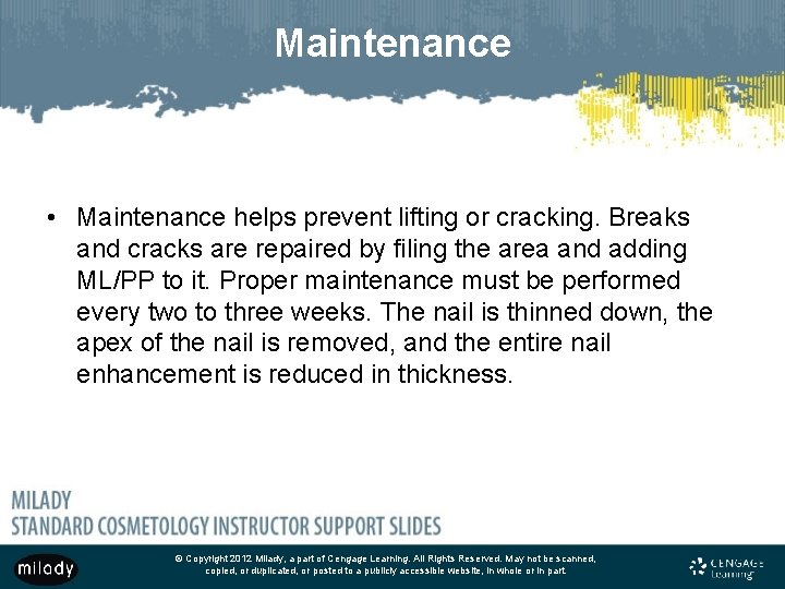 Maintenance • Maintenance helps prevent lifting or cracking. Breaks and cracks are repaired by