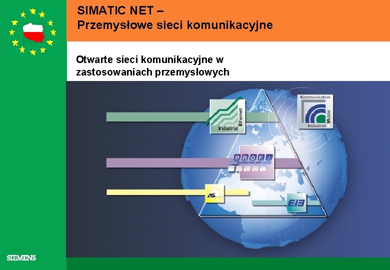 SIMATIC NET – Przemysłowe sieci komunikacyjne Otwarte sieci komunikacyjne w zastosowaniach przemysłowych SIEMENS 