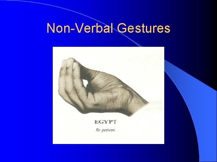 Non-Verbal Gestures 