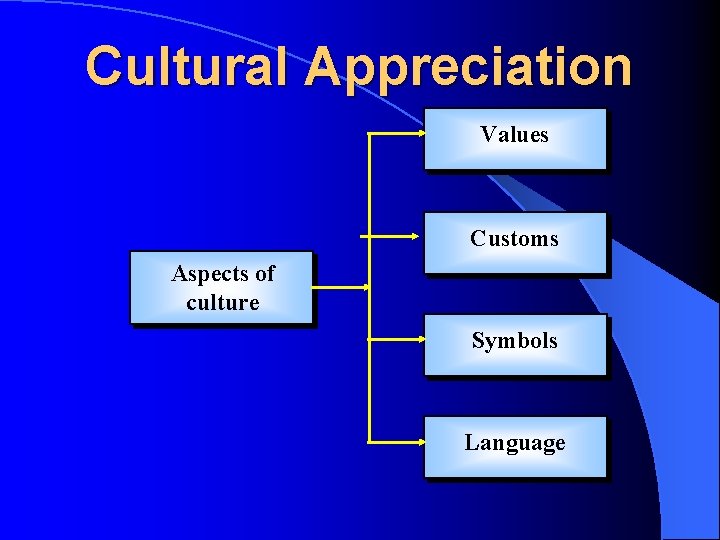 Cultural Appreciation Values Customs Aspects of culture Symbols Language 