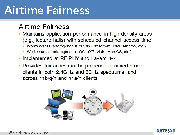 Airtime Fairness 聯易科技 © 2010 NETEASE Tech. CO. , LTD. All Rights Reserved. 聯易科技股份有限公司 Airtime Fairness 聯易科技 © 2010 NETEASE Tech. CO. , LTD. All Rights Reserved. 聯易科技股份有限公司