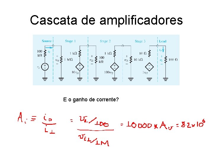Cascata de amplificadores E o ganho de corrente? Cascata de amplificadores E o ganho de corrente?