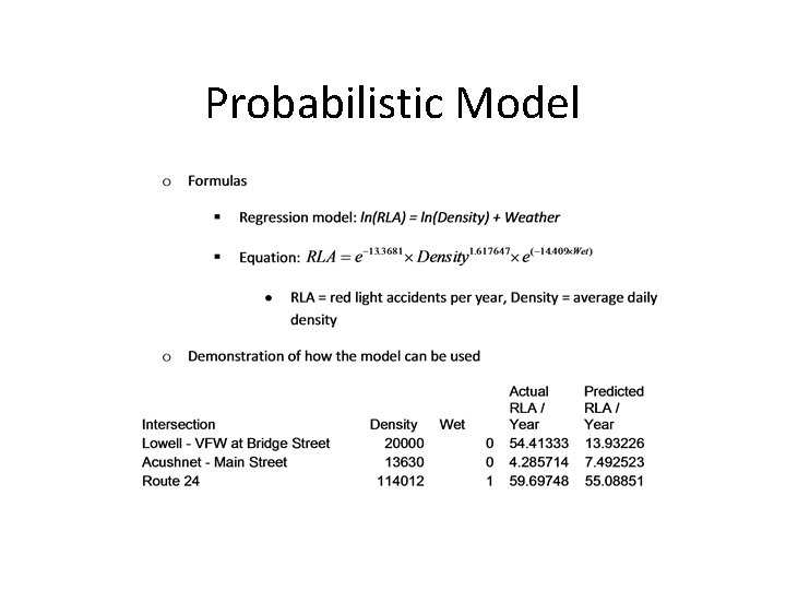 Probabilistic Model 