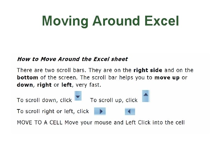 Moving Around Excel 