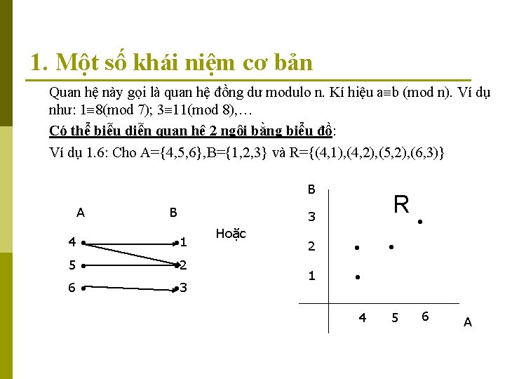 1. Một số khái niệm cơ bản Quan hệ này gọi là quan hệ