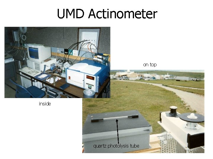 UMD Actinometer on top inside quartz photolysis tube 
