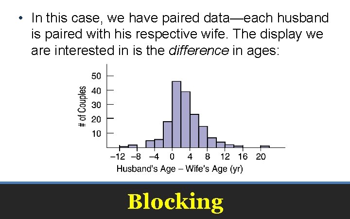  • In this case, we have paired data—each husband is paired with his